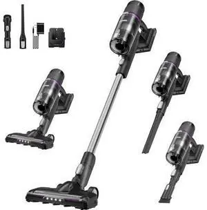 Eureka Cordless Vacuum Cleaner Lightweight, Stick Vacuum Rechargeable for Hardwood, Pet Hair, Black, ReactiClean 410 Eureka Cordless Vacuum Cleaner Lightweight, Stick Vacuum Rechargeable for Hardwood, Pet Hair, Black, ReactiClean 410