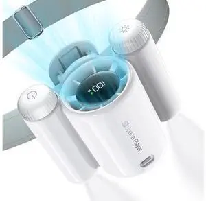 Portable Waist Fan with Lighting, 100 Speeds 13000RPM Clip on Fan for Shirt, 360° Angle Adjustment Tilt LED Display Rechargeable Personal Belt Fans for Travel and Camping-White Portable Waist Fan with Lighting, 100 Speeds 13000RPM Clip on Fan for Shirt, 360° Angle Adjustment Tilt LED Display Rechargeable Personal Belt Fans for Travel and Camping-White