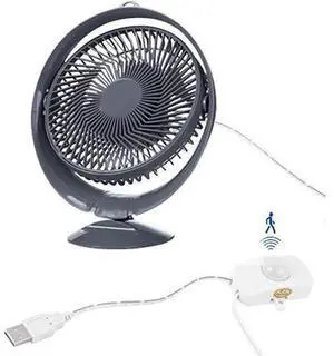 Kiven USB Desk Fan Small Table Fan with IR Sensor,Strong Airflow Quiet Operation Portable Fan Adjustable Tilt Mini Personal Fan for Home Office Bedroom TableCar and Desktop(Grey) Kiven USB Desk Fan Small Table Fan with IR Sensor,Strong Airflow Quiet Operation Portable Fan Adjustable Tilt Mini Personal Fan for Home Office Bedroom TableCar and Desktop(Grey)