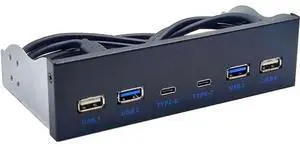 USB C Hub Floppy Drive Front Panel 2 Port USB + 2 Port USB 3.2 Type C 19 Pin Connector for 5.25" CD-ROM Bay Desktop USB C Hub Floppy Drive Front Panel 2 Port USB + 2 Port USB 3.2 Type C 19 Pin Connector for 5.25" CD-ROM Bay Desktop
