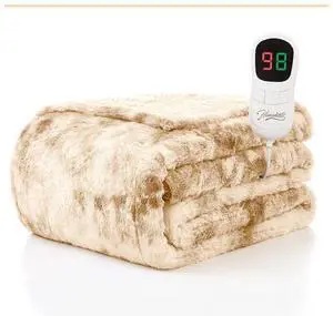 Heated Blanket Electric Throw - 50"x60" Heating Blanket Throw 1/2/4/6/8 Hours Auto-Off 10 Heat Levels Over-Heat Protection Luxury Faux Fur Sherpa ETL Certification Heated Blanket Electric Throw - 50"x60" Heating Blanket Throw 1/2/4/6/8 Hours Auto-Off 10 Heat Levels Over-Heat Protection Luxury Faux Fur Sherpa ETL Certification