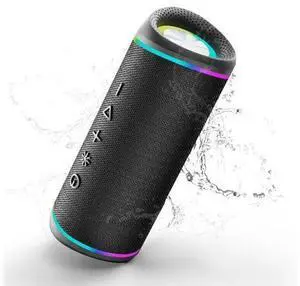 Bluetooth Speaker with HD Sound, Portable Wireless, IPX5 Waterproof, Up to 20H Playtime, TWS Pairing, Bluetooth 5.3, for Home, Party, Beach, Outdoor, Electronic Gadgets, Birthday Gift (Black) Bluetooth Speaker with HD Sound, Portable Wireless, IPX5 Waterproof, Up to 20H Playtime, TWS Pairing, Bluetooth 5.3, for Home, Party, Beach, Outdoor, Electronic Gadgets, Birthday Gift (Black)