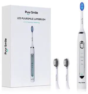 LED Electric Lumi Toothbrush - 2 (Blue led) Brush Heads for Adults | 4 Cleaning Modes with Smart Timer, IPX7 Waterproof, Long-Lasting Battery & Wireless Charging Base (White) LED Electric Lumi Toothbrush - 2 (Blue led) Brush Heads for Adults | 4 Cleaning Modes with Smart Timer, IPX7 Waterproof, Long-Lasting Battery & Wireless Charging Base (White)