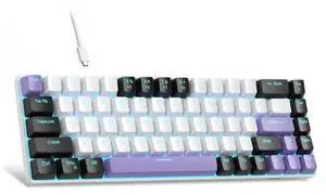 MageGee Portable 60% Mechanical Gaming Keyboard, MK-Box LED Backlit Compact 68 Keys Mini Wired Office Keyboard with Red Switch for Windows Laptop PC Mac - White/Purple MageGee Portable 60% Mechanical Gaming Keyboard, MK-Box LED Backlit Compact 68 Keys Mini Wired Office Keyboard with Red Switch for Windows Laptop PC Mac - White/Purple
