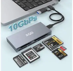 8 in 1 XQD Card Reader 10Gbps Multi XQD Reader for G/M Series Lexar 2933x/1400x USB Mark XQD Card/CF/XD/MS/TF/SD Reader USB C USB 3.0 Memory Card Reader for Windows/Mac OS/Linux/Android 8 in 1 XQD Card Reader 10Gbps Multi XQD Reader for G/M Series Lexar 2933x/1400x USB Mark XQD Card/CF/XD/MS/TF/SD Reader USB C USB 3.0 Memory Card Reader for Windows/Mac OS/Linux/Android