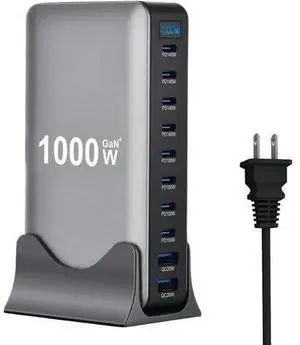 1000W USB C Fast Charger Block 10 Ports GaN IV Pro USB Chagring Station 140W PD QC HUB for Multiple Devices Laptop Adapter Compatible with MacBook Pro/Air iPad iPhone Pro Max Galaxy Dell HP 1000W USB C Fast Charger Block 10 Ports GaN IV Pro USB Chagring Station 140W PD QC HUB for Multiple Devices Laptop Adapter Compatible with MacBook Pro/Air iPad iPhone Pro Max Galaxy Dell HP