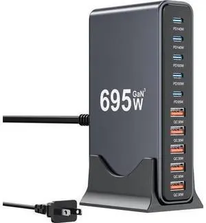 695W USB C Charger Block 10-Port USB C Charging Station GaN IV Travel Essentials Multiple Port Charging Station 140W Laptop Fast Charger Adapter for MacBook Pro/Air DELL iPad iPhone Samsung Galaxy 695W USB C Charger Block 10-Port USB C Charging Station GaN IV Travel Essentials Multiple Port Charging Station 140W Laptop Fast Charger Adapter for MacBook Pro/Air DELL iPad iPhone Samsung Galaxy