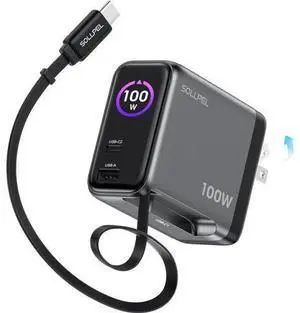 Retractable 100W USB C Charger 3-Port GaN Fast Phone Charger with Smart Display & Touch Control Foldable Wall Charger for iPhone 17/16 Galaxy S26 UltraMacBook Pro/Air iPad & More Retractable 100W USB C Charger 3-Port GaN Fast Phone Charger with Smart Display & Touch Control Foldable Wall Charger for iPhone 17/16 Galaxy S26 UltraMacBook Pro/Air iPad & More