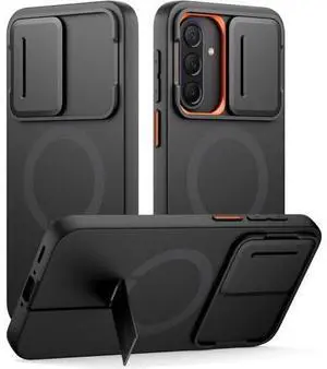 for Galaxy A37/A36 5G Case Compatible with MagSafe Shockproof Bumper Cover Slim Magnetic Protective Cases with Camera Cover & Adjustable Metal Kickstand for Galaxy A37/A36 5G Black for Galaxy A37/A36 5G Case Compatible with MagSafe Shockproof Bumper Cover Slim Magnetic Protective Cases with Camera Cover & Adjustable Metal Kickstand for Galaxy A37/A36 5G Black