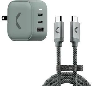 CLEMM Core 65W GaN Charger and Chain 100W Type-C Cable Bundle CLEMM Core 65W GaN Charger and Chain 100W Type-C Cable Bundle