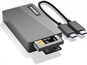 2-in-1 CFexpress Adapter Memory Card Reader CFexpress Type A and CFexpress Type B Memory Card Reader 40Gbps USB 4.0 Gen 2 Compatible with Windows/Mac/Linux/Android Black 2-in-1 CFexpress Adapter Memory Card Reader CFexpress Type A and CFexpress Type B Memory Card Reader 40Gbps USB 4.0 Gen 2 Compatible with Windows/Mac/Linux/Android Black