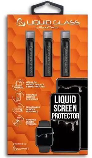 Liquid Glass Screen Protector for Up to 12 Devices Universal Fit for All Smartphones Tablets and Watches Scratch and Shatter Resistant Wipe On Nano Protection - 3 Bottles Liquid Glass Screen Protector for Up to 12 Devices Universal Fit for All Smartphones Tablets and Watches Scratch and Shatter Resistant Wipe On Nano Protection - 3 Bottles