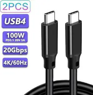 USB C to C 3.2 Gen 2x2 Cable - 20Gbps Data Transfer - 4K 60Hz HDR Monitor Video - 100W PD Charging - Thunderbolt Compatible - 10ft/2Pack - for MacBooks, iPads, PC, Docks, Phones, and Android Auto USB C to C 3.2 Gen 2x2 Cable - 20Gbps Data Transfer - 4K 60Hz HDR Monitor Video - 100W PD Charging - Thunderbolt Compatible - 10ft/2Pack - for MacBooks, iPads, PC, Docks, Phones, and Android Auto