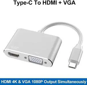 USB3.1 Converter Portable Type-c To Hdmi Vga Type-c To Vga Adapter Cable Converter for MacBook Connected To Display/projector USB3.1 Converter Portable Type-c To Hdmi Vga Type-c To Vga Adapter Cable Converter for MacBook Connected To Display/projector