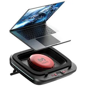 LED Display Cooling Pad for Laptop Cooler MEMO FL08 Laptop Cooling Pad RGB Gaming Notebook Cooler 30W Cooling Desktop Laptop and LED Display Cooling Pad for Laptop Cooler MEMO FL08 Laptop Cooling Pad RGB Gaming Notebook Cooler 30W Cooling Desktop Laptop and