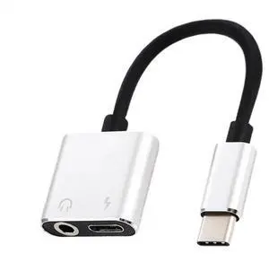 2 in 1 Usb Type C to 3.5mm Headphone Audio PD Charging Converter Cable Mobile Phones Audio Aux Adapter White 2 in 1 Usb Type C to 3.5mm Headphone Audio PD Charging Converter Cable Mobile Phones Audio Aux Adapter White