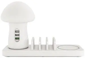 Multiple Function USB 3Ports Quick Charge Wireless Mobile Phone Charger and Touch Lamp Charging Dock Station US UK Multiple Function USB 3Ports Quick Charge Wireless Mobile Phone Charger and Touch Lamp Charging Dock Station US UK