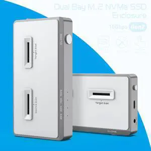 USB 3.2 NVMe M.2 Duplicator Dual-Bay Offline Clone USB C to NVME Docking Station M2 SSD M Key Hard Drives Enclosure USB 3.2 NVMe M.2 Duplicator Dual-Bay Offline Clone USB C to NVME Docking Station M2 SSD M Key Hard Drives Enclosure