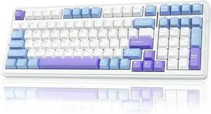 F99 Wireless Mechanical Keyboard,Tri-Mode BT5.0/2.4GHz/USB-C Hot Swappable Custom Keyboard,Pre-lubed Linear Switches,RGB Backlit Gaming Keyboards for PC/Tablet/Xbox/PS4/PS5 Blue+Purple+White F99 Wireless Mechanical Keyboard,Tri-Mode BT5.0/2.4GHz/USB-C Hot Swappable Custom Keyboard,Pre-lubed Linear Switches,RGB Backlit Gaming Keyboards for PC/Tablet/Xbox/PS4/PS5 Blue+Purple+White