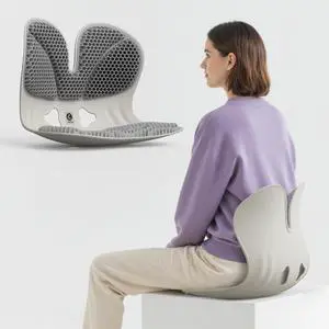 CABEVIBE Ergonomic Chair Insert with Double-Wing Back Hug, Pressure-Relief Honeycomb Design Comfortable Posture Corrector, Standard Size for Female Male