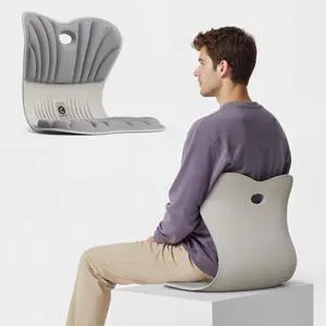 CABEVIBE M1 Ergonomic Chair Back Support Lumbar Support Seat Back Support Pain Relief Space Memory Foam Seat, Portable for Office Chair, Grey
