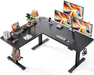 SIAGO L Shaped Desk Gaming Electric Desk Standing Desk Memory Height Adjustment for Home Office