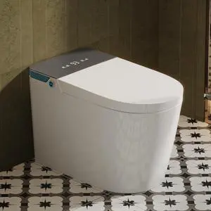 YULIKA Elongated Smart Toilet Luxury Smart Toilet with Bidet Seat Auto Open and Close, Auto Flush, Foot Sensor Operation