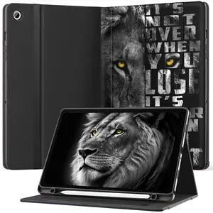 OKP Case for Samsug Galaxy Tab A9+ Plus 11 inch 2024(SM-X210/X216/X218), PU Leather Folio Cover with Multi-Angle Stand//Pen Holder, Auto Wake/Sleep Case for Galaxy A9+ 11" Tablet (Lion)