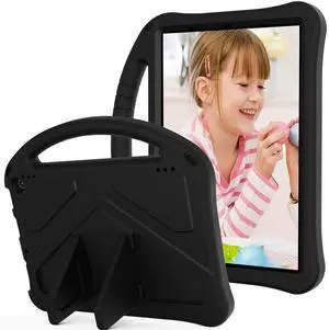 Dteck Kids Case for Fire HD 10 Tablet & Fire HD 10 Plus (2021 Version, 11th Generation) - Lightweight Child-Friendly Shockproof EVA Case Convertible Handle Stand Rugged Protective Cover, Black