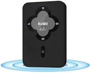 KuWFi 4G LTE Mobile WiFi Hotspot for Travel, Portable WiFi Hotspot Unlocked Wi-Fi Router Device with SIM Card Slot, Perfect for AT&T/T-Mobile Users Support B2/B4/B5/B12/B1 Network Band