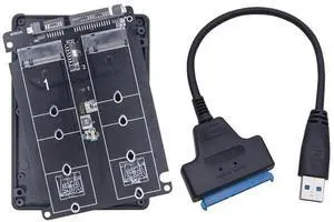 FOR Dual M.2 to SATA 3.0 Adapter with SATA3 to USB 3.0 Cable M2 NGFF SATA Protocol SSD B Key to SATA 3.0 6Gbps Converter Board Shell