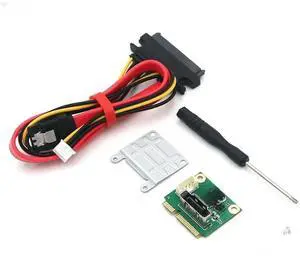 FOR Msata to SATA 2.5inch Adapter Convert Cable 5V Power Supply Connector mSATA to SATA 2.5" Riser w/ Mini Card Half to Full Bracket