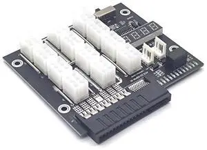 FOR Breakout Board 12 Port 6Pin Connector LED Display 12V Power Module for 500W 800W 1400W 1600W PSU for GPU Graphics Card