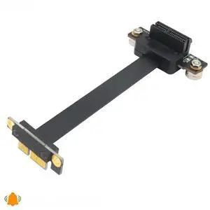 FOR 15CM PCI Express 1X Extension Cable with 3.3V 12V Power LED Magnetic Foot Pad Dual 90 Degree Right Angle 8Gbps PCIE 3.0 X1 Riser