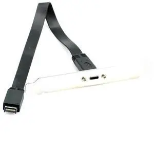 FOR 50cm USB 3.1 Front Panel Header Type-E to USB-C Type C Female Connector Extension Wire Cable With Panel Mount Bracket Screws