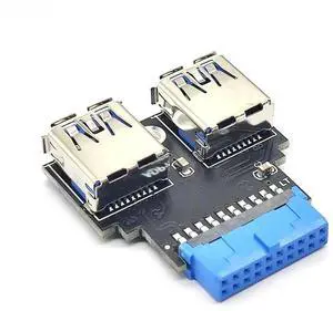 FOR USB Adapter HUB Header 19Pin to USB Connector 2 Port USB3.0 Converter PCB Board PC Motherboard Mainboard 19 Pin Extend USB Riser