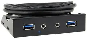 FOR 2 Port USB 3.0 Hub Splitter HD Audio 3.5mm Earphone Jack Mic Interface Front Panel Bracket Adapter for PC 20 Pin 3.5" Floppy Bay