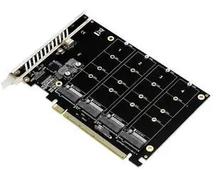 FOR NVME Expansion Card Adapter 4x 64Gbps M.2 NVME SSD M Key PCI-E Split Card Riser PCI Express 4.0 X16 to 4 Port NVME Raid Card