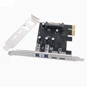 FOR Type C USB 3.2 Gen1 5Gbps PCIE Card Hub USB 3.0 PCI Express Board 2*USB A Port+2*Type-C Port/USB3.2 PCI-E Expansion Card Adapter