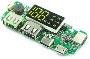 LED Dual USB 5V 2.4A Micro/Type-C USB Mobile Power Bank 18650 Charging Module Charger Board Circuit Protection
