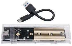 FOR M2 SSD Enclosure Adapter External Transparent M.2 SSD Box JMS583 NVME Enclosure RTL9210B Dual Protocol M2 Case for 2230-2280 SSD