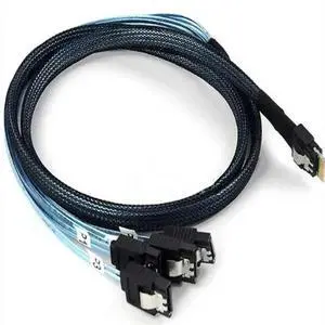 FOR 0.5/1M SAS 4.0 SFF-8654 4i 38pin Host to 4 SATA 7pin Target Hard Disk Fanout Raid