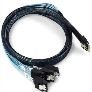 FOR 0.5/1M SAS 4.0 SFF-8654 4i 38pin Host to 4 SATA 7pin Target Hard Disk Fanout Raid