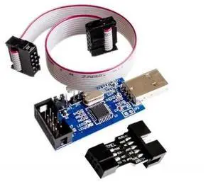 2 PCS =1PC SBASP USB Programmer USB ASP USBISP ISP + 1PC 10PIN TO 6PIN ADAPTER