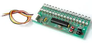 MCU Adjustable Display Pattern LED VU Meter Level Indicator Amplifier Audio 16 LED Dual Channel Blue lamp light DC 8V to 12V