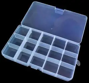 10/15 Grids PP Plastic Storage Boxes Removable Jewelry Earring Organizer Holder Case Transparent Sundries Jewelry Storage Box