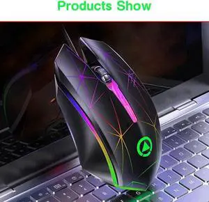 Wired Gaming Mouse, USB Optical Mouse with 3 Buttons, 1200DPI Wired Ergonomic USB Computer Mouse, Desktop Laptop PC Gaming Mouse (Black)