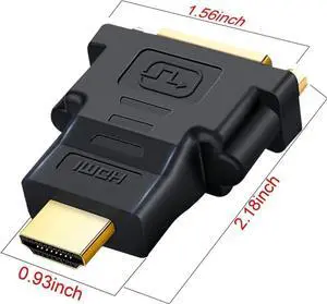 HDMI to DVI Adapter, [2-Pack] Bi-Directional HDMI Male to DVI Female Converter, 1080P DVI to HDMI Conveter, 3D for PS3,PS4,TV Box,Blu-ray,Projector,HDTV