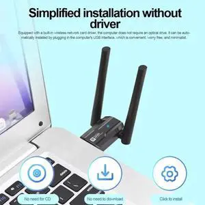 AX900 WiFi 6 Wireless Adapter, 2.4G & 5GHz Dual Band 802.11AC Wireless Network Card WiFi Antenna Wifi Receiver, 900Mbps USB WiFi Adapter with 5dBi Antenna for Laptop Desktop PC Windows Linux
