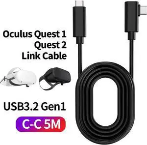 USB C to USB C VR Link Cable 16ft / 5M, for Oculus Quest Link Cable, High Speed Data Transfer & Fast Charging USB C Cable Compatible for Oculus Quest Headset and Gaming PC